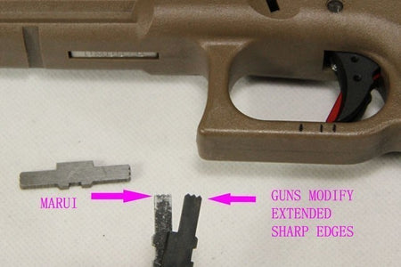 Guns Modify Extended Slide Lock With Marking ( Silver )