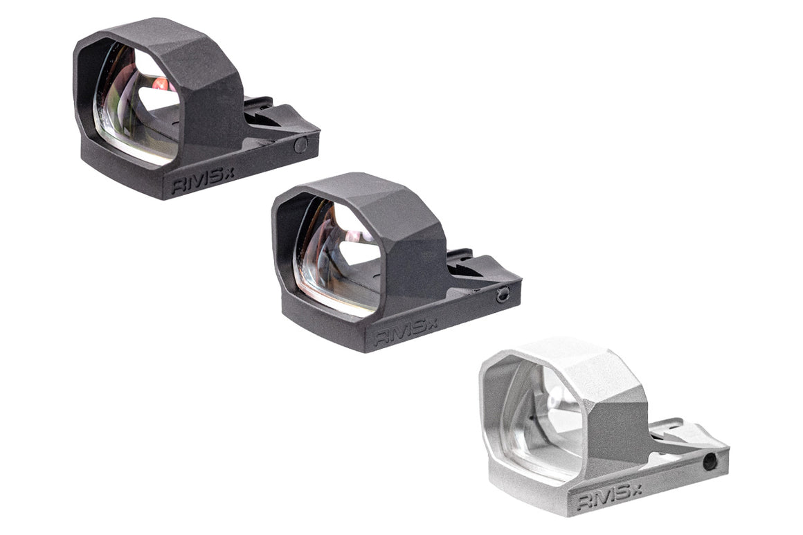SHIELD Sights Glass Edition RMSx Reflex Mini Sight XL Lens Red Dot Sight -Silver-8 MOA