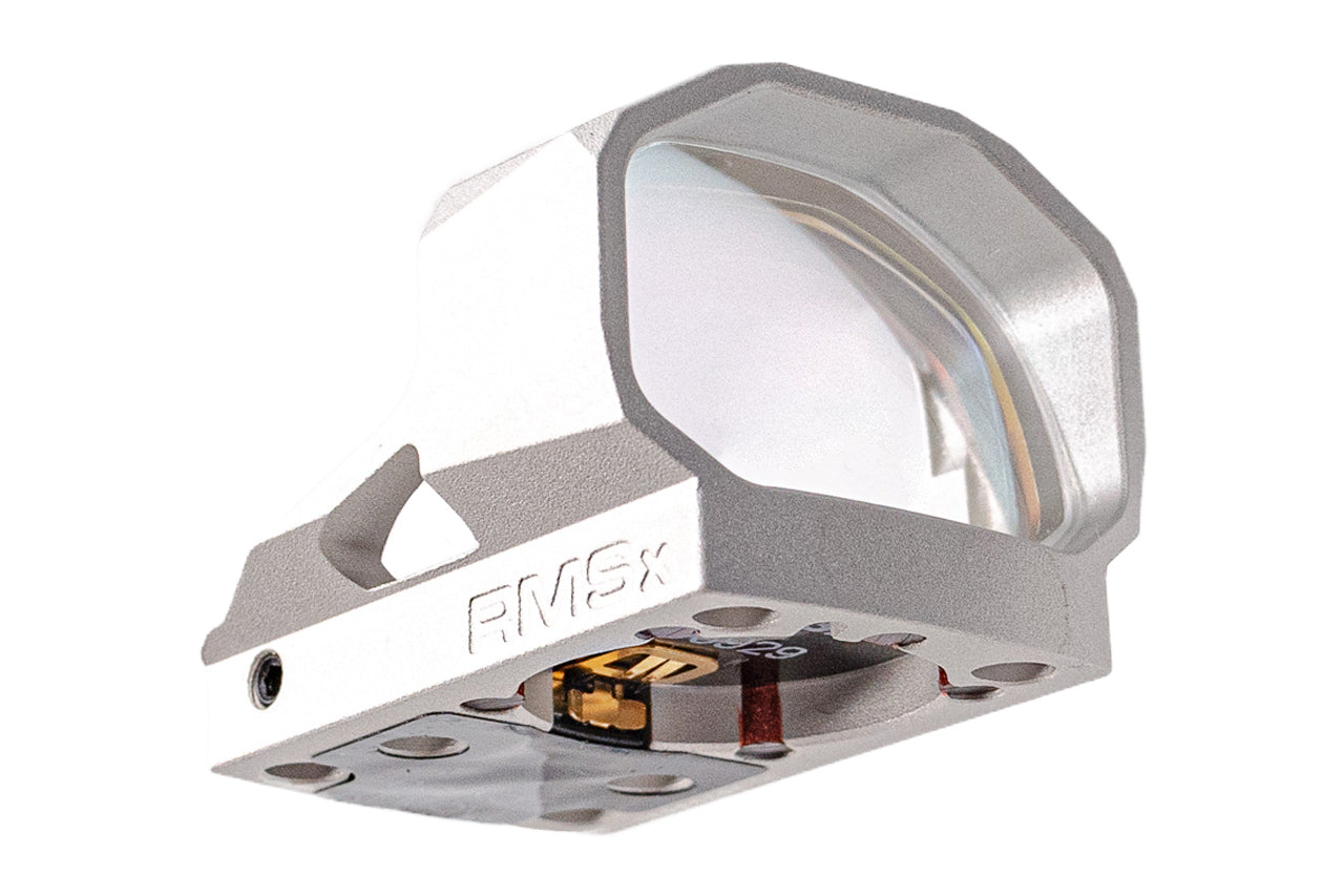 SHIELD Sights Glass Edition RMSx Reflex Mini Sight XL Lens Red Dot Sight -Silver-4 MOA