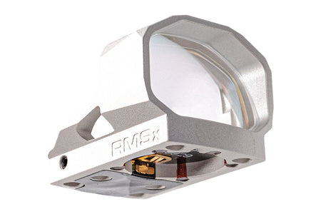 SHIELD Sights Glass Edition RMSx Reflex Mini Sight XL Lens Red Dot Sight -Silver-4 MOA