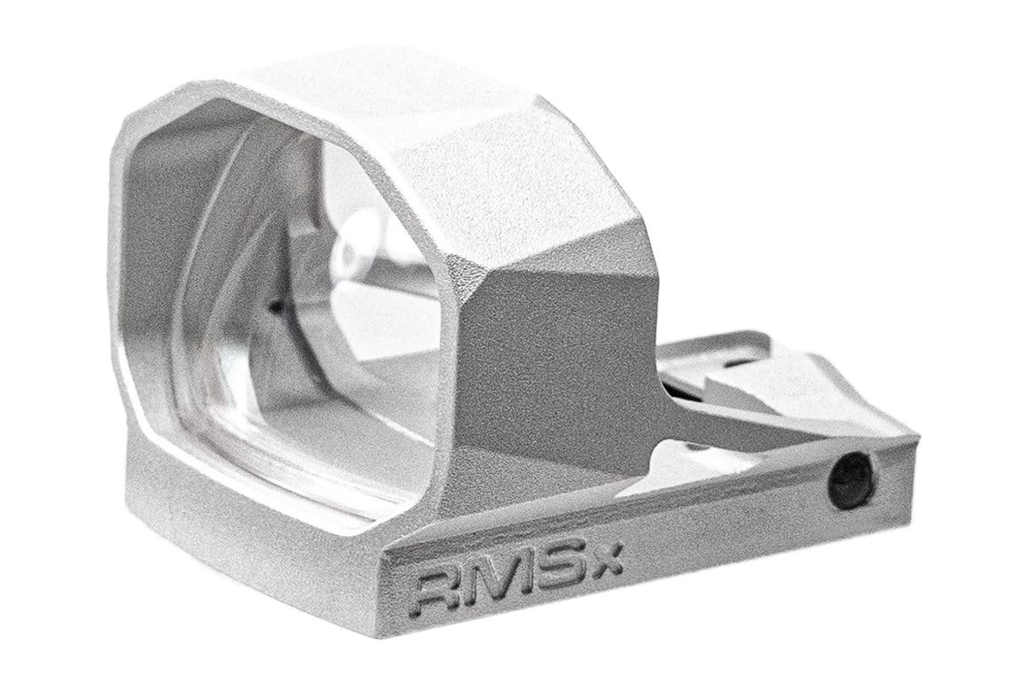 SHIELD Sights Glass Edition RMSx Reflex Mini Sight XL Lens Red Dot Sight -Silver-4 MOA