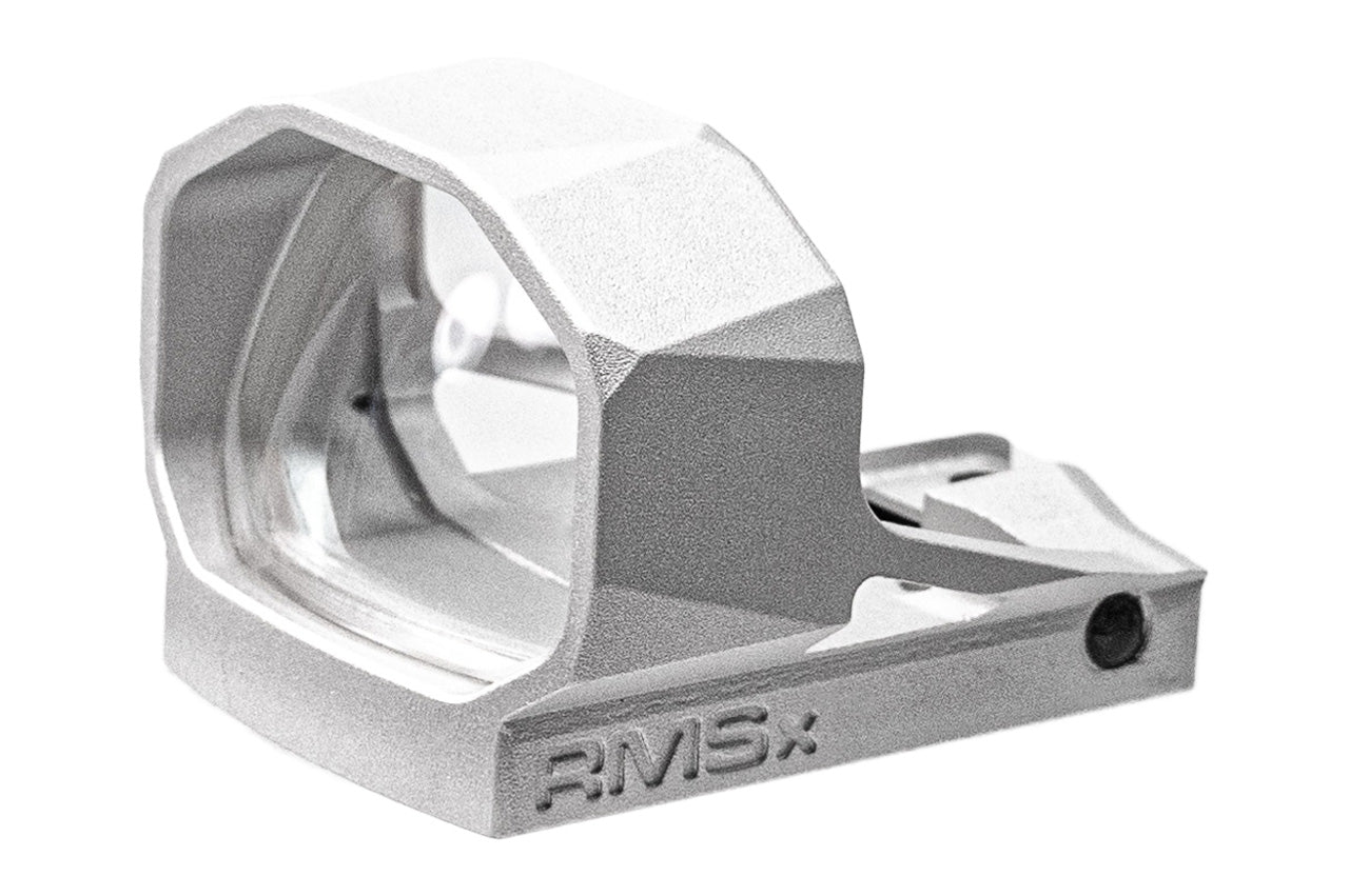 SHIELD Sights Glass Edition RMSx Reflex Mini Sight XL Lens Red Dot Sight -Silver-4 MOA