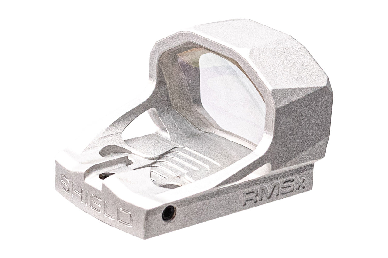 SHIELD Sights Glass Edition RMSx Reflex Mini Sight XL Lens Red Dot Sight -Silver-4 MOA