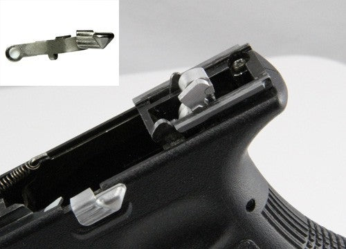 Guns Modify Extended Slide Stop For TM Model 17/18C/26 ,Steel , Lonewolf Style with spring ( Silver )
