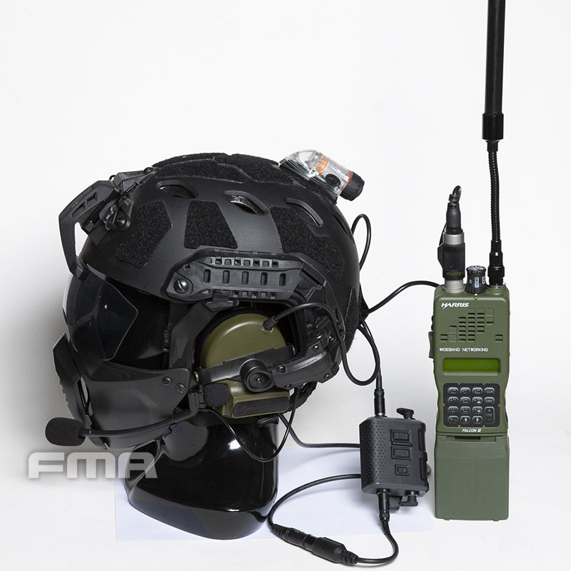 FMA Tactical Headset COMTAC II III Helmet ARC Rail Bracket Adapter ( Black / DE )-Dark Earth ( DE )