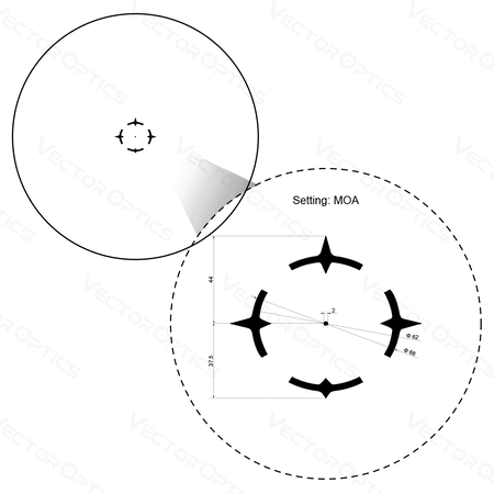 Vector Optics Paragon 1x16 Micro Prism Scope Red Dot ( Base Mount AP T2 Spec )