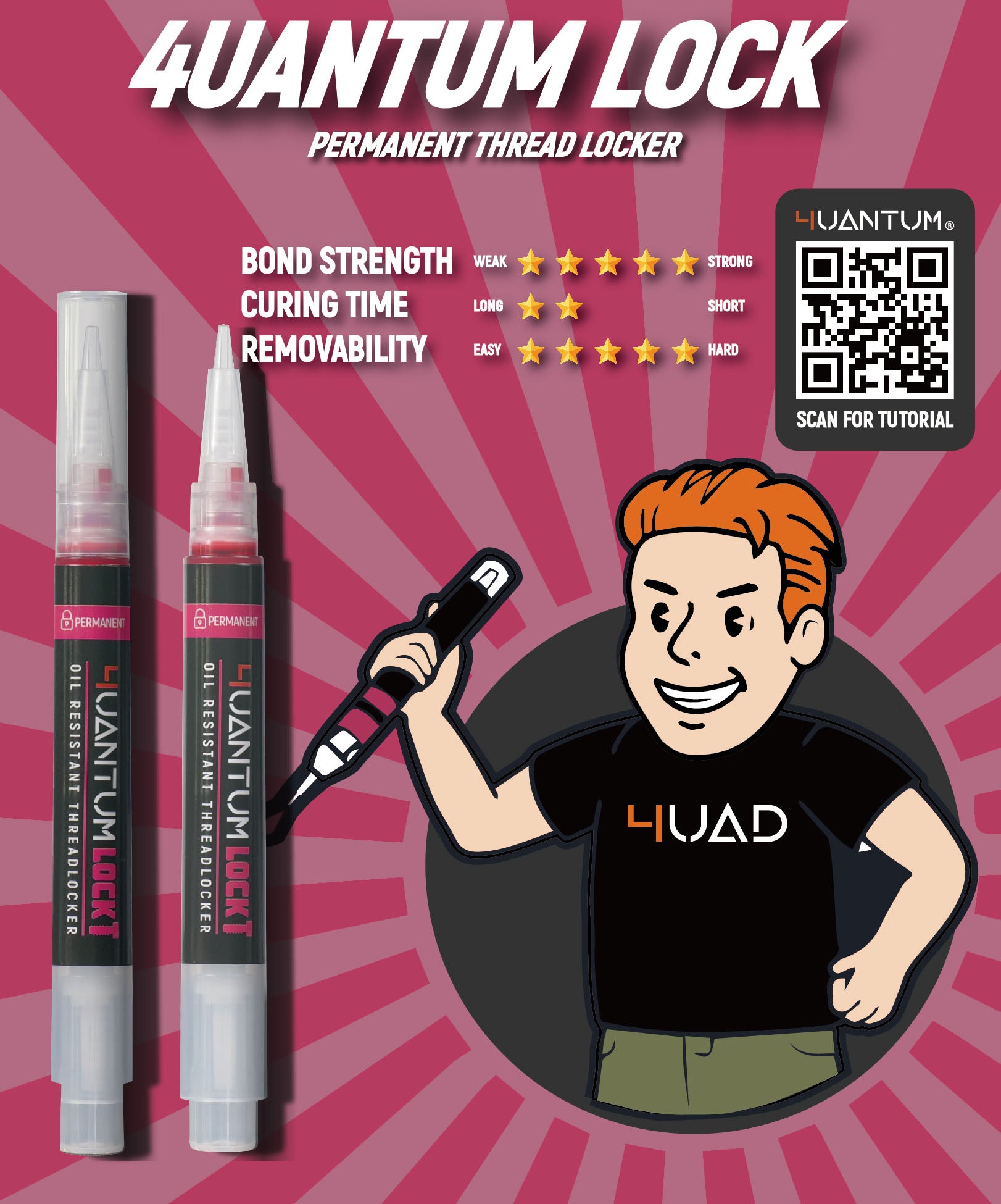 4UANTUM Lock Thread Locker ( Permanent ) ( 量子工業 高強度螺絲膠 )