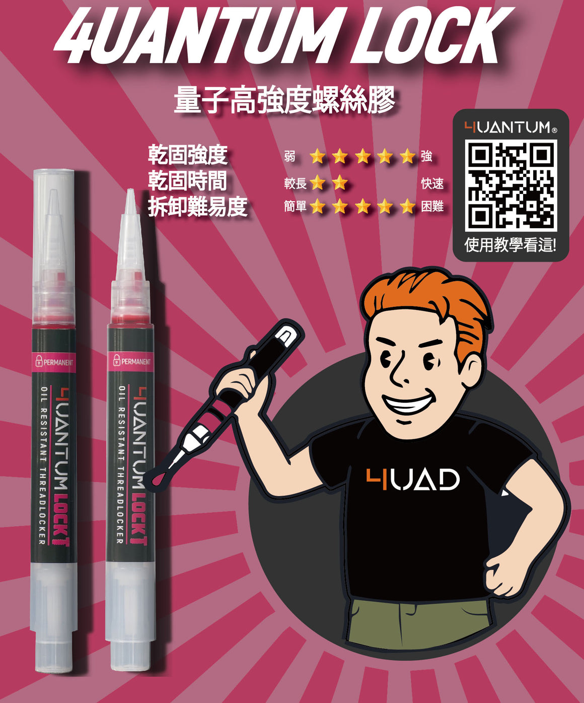 4UANTUM Lock Thread Locker ( Permanent ) ( 量子工業 高強度螺絲膠 )