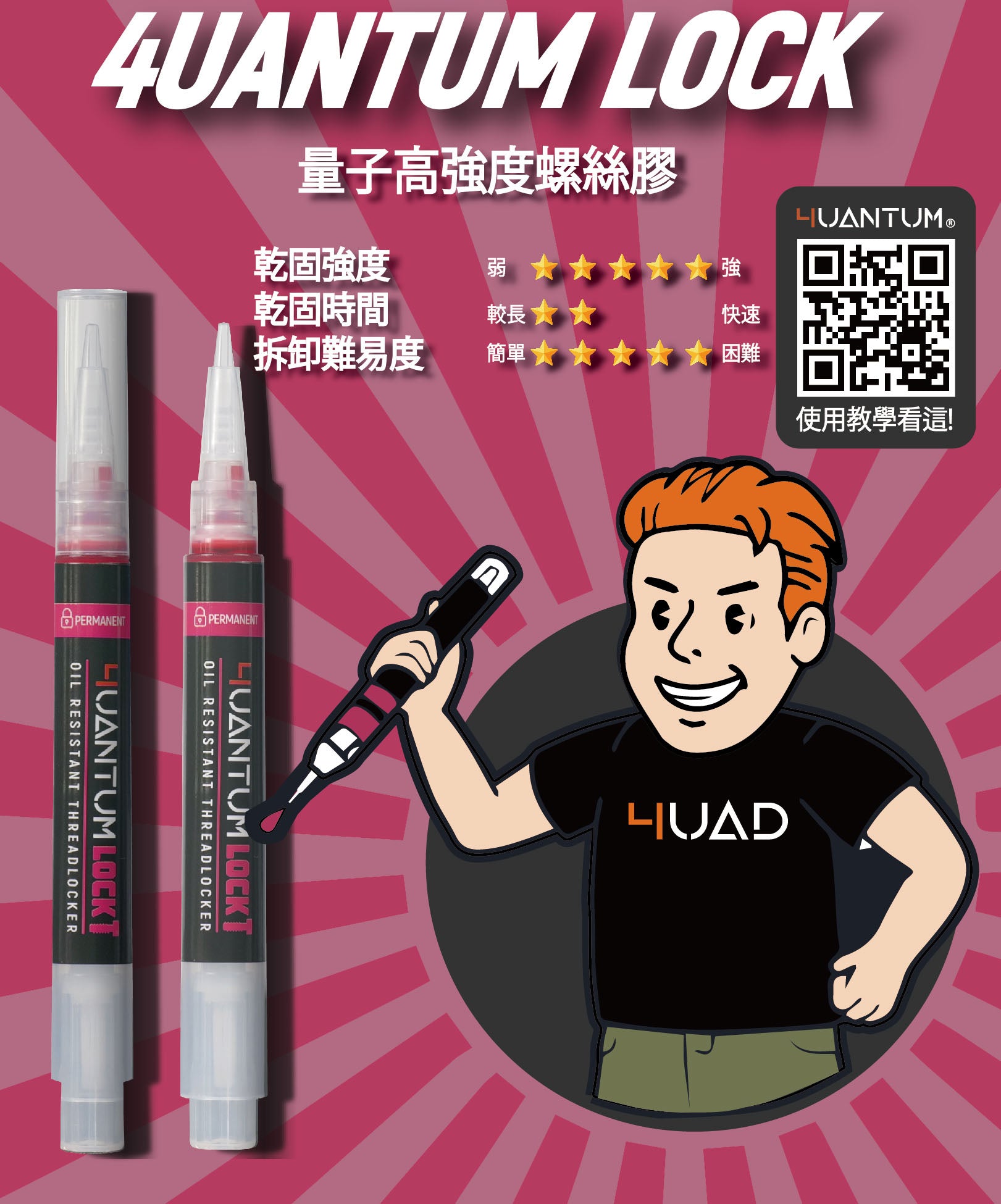 4UANTUM Lock Thread Locker ( Permanent ) ( 量子工業 高強度螺絲膠 )