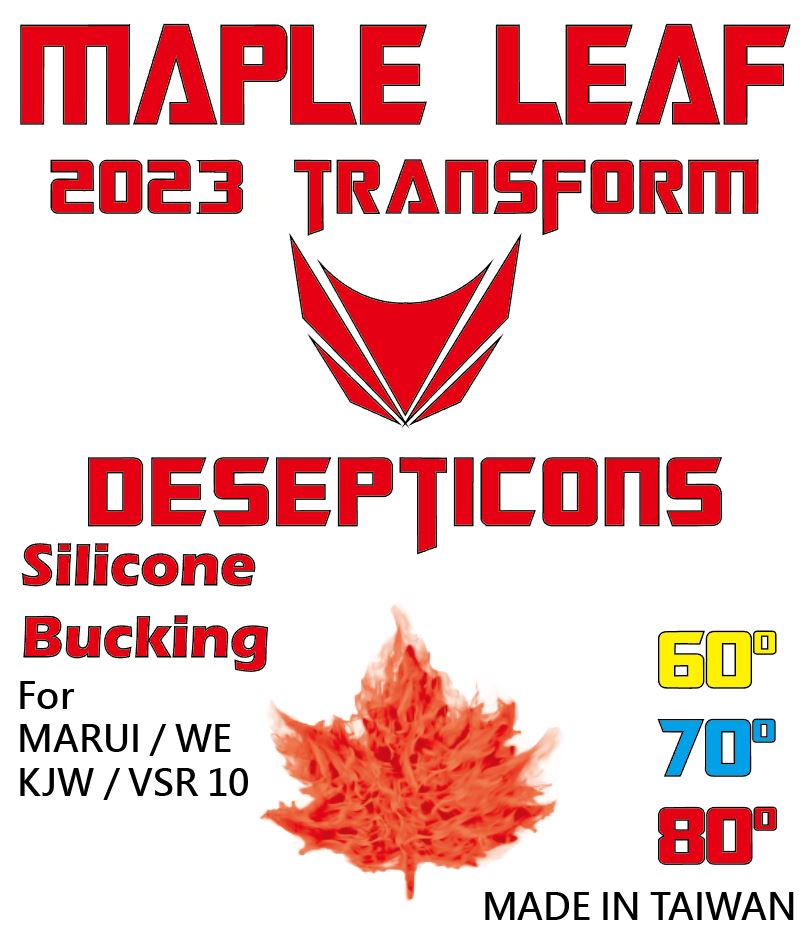 Maple Leaf 2023 Transformers "Decepticon" Hop Up Silicone Bucking for Marui TM / WE / KJW GBB & VSR ( Degree 60° / 70° / 80° )-80°