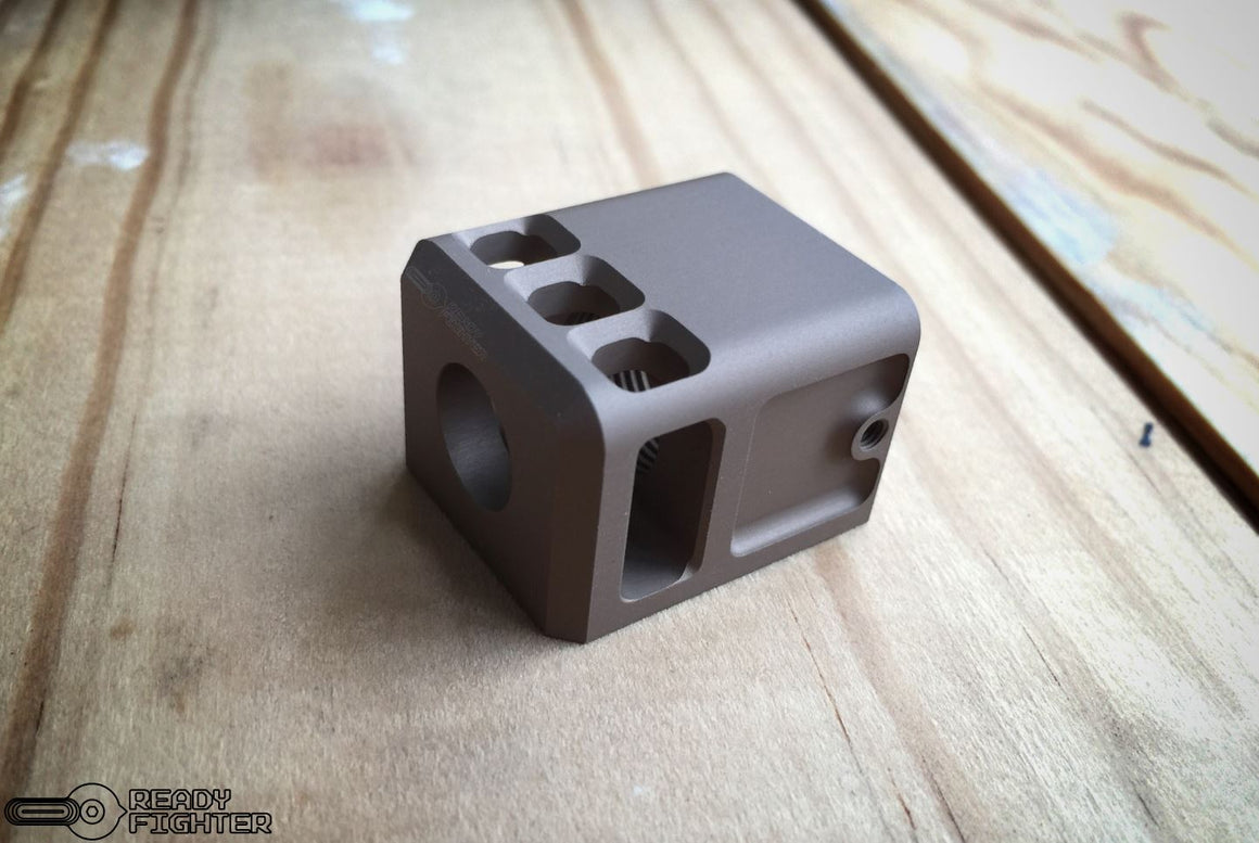 Ready Fighter TB Style V2 Micro Comp 14mm CW / CCW Thread ( FDE )-14mm Counter-Clockwise - ( 14CCW )