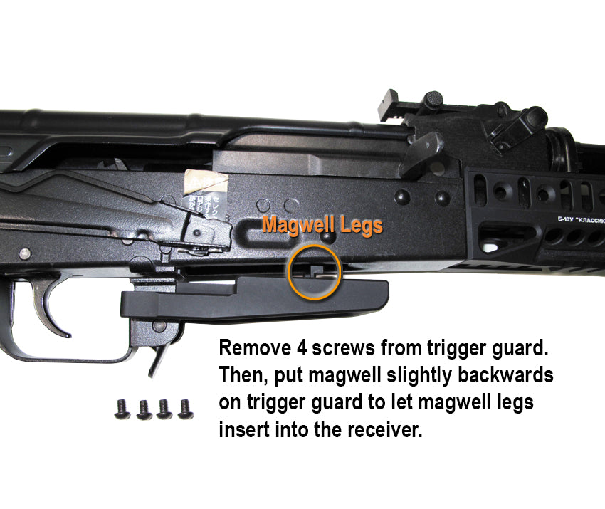 WII TECH CNC 6061 Aluminium Magwell For Marui TM AKM GBB Series