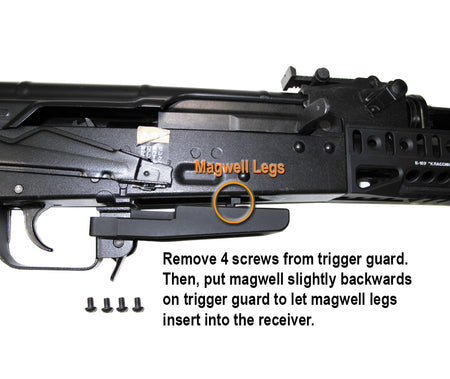 WII TECH CNC 6061 Aluminium Magwell For Marui TM AKM GBB Series