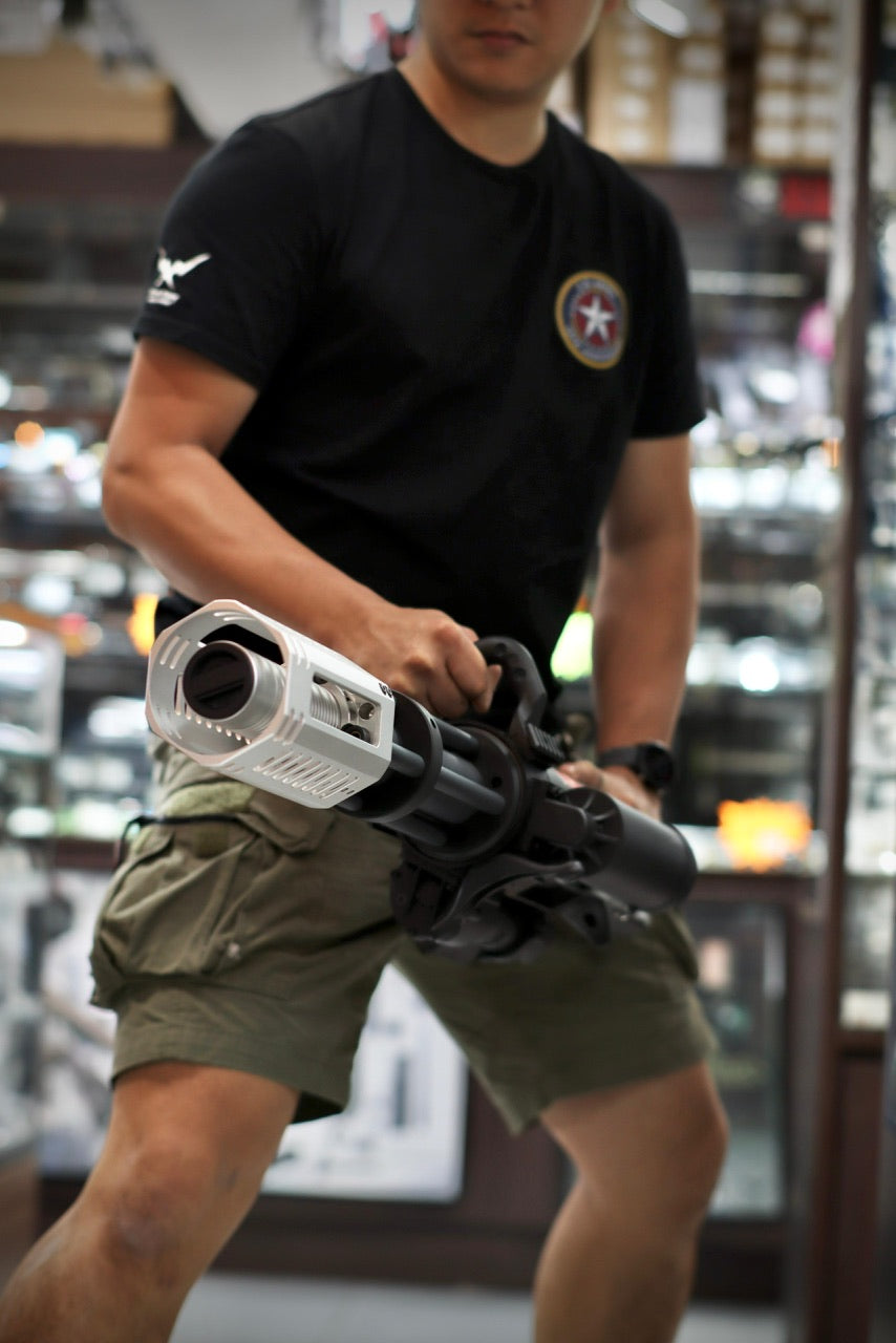 ITP Mini Vulcan 6mm BBs Ammo Expanding Flash Hider For Classic Army CA M133 Mini Vulcan ( 1200 Rounds )-Silver