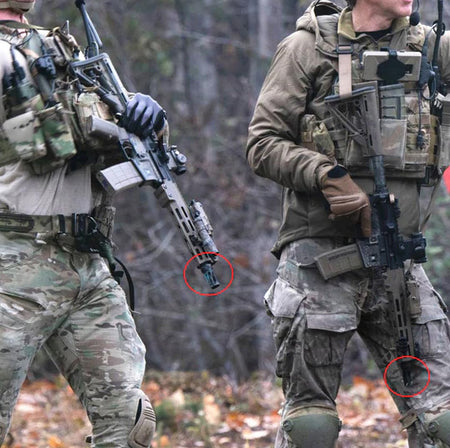 Angry Gun Tornado Dummy Airsoft Dummy Suppressor / Barrel Extension Series / with Acetech Blaster Module Tracer ( MK16 URGI / HK417,M110A1 SDMR / AR15/M4/416 Version )-Black-AR15 / M4 / 416 Version-with Tracer