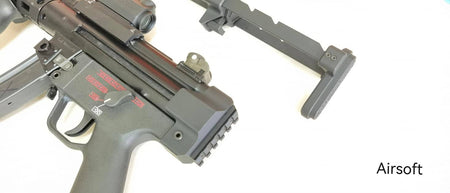 Bow Master x GMF 5 Position Buttstock & Picatinny Rail M1913 20mm Stock Adapter for UMAREX / VFC HK53 MP5 GBB Series & TM MP5A5 Next Gen AEG Series