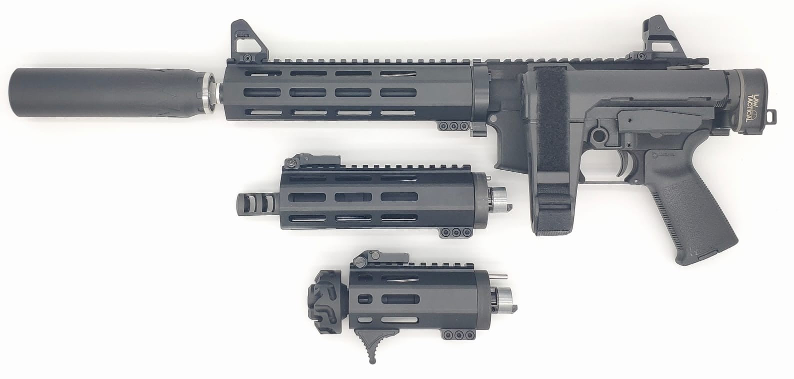 RGW M4 QD Takedown System M-LOK Rail Handguard for TM MWS / WE / VFC M4 AR15 GBB ( 4" / 7" / 9" / 12" )-12" Rail
