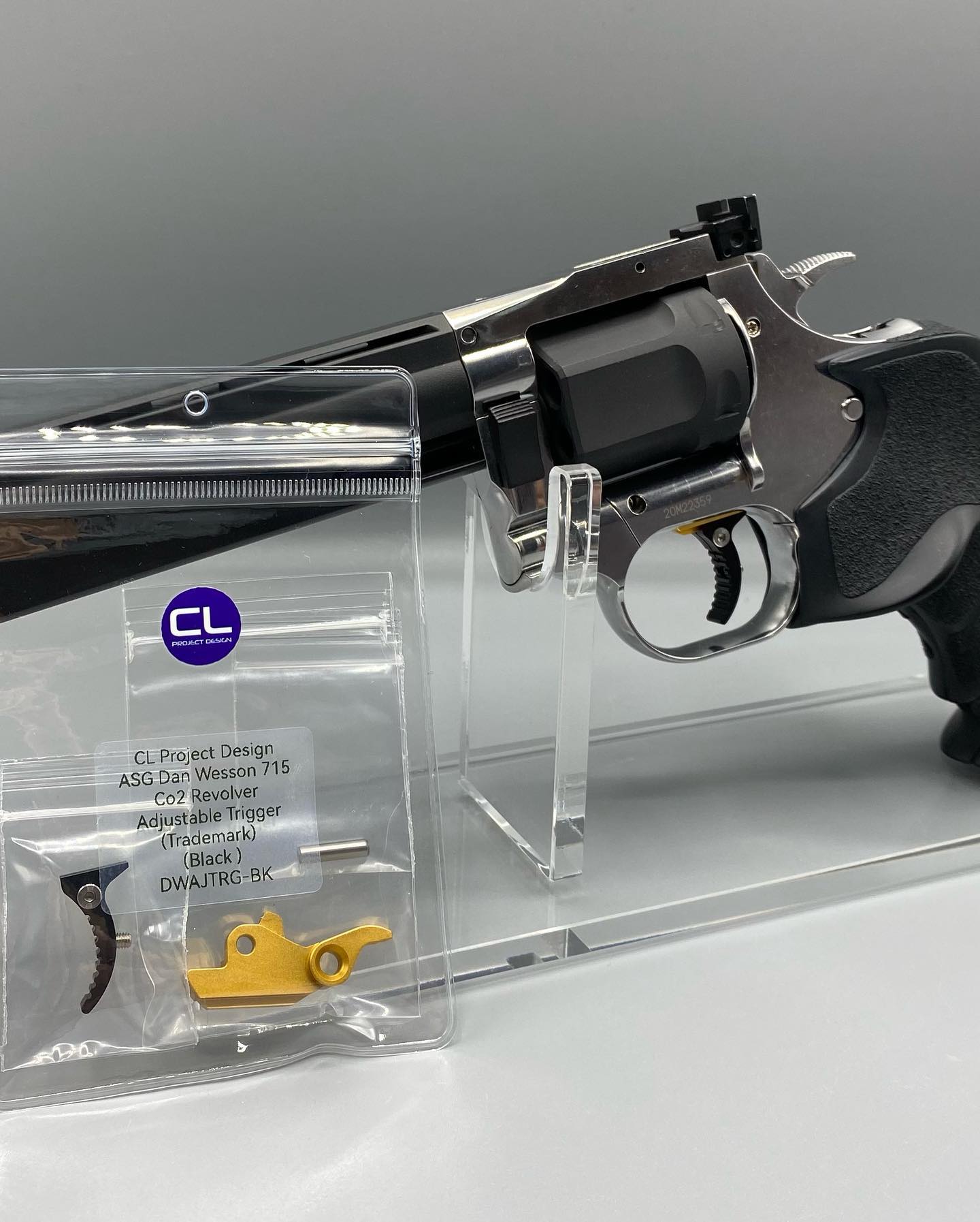 CL Project 7075 Aluminum Adjustable Trigger for DW 715 Revolver ( Black / Silver )-Silver