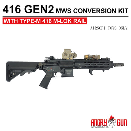 Angry Gun 416 Gen2 MWS Conversion Kit For Marui TM MWS / MTR GBB Airsoft Series-Type M-Black