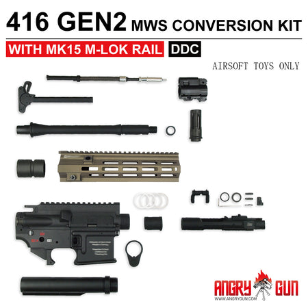 Angry Gun 416 Gen2 MWS Conversion Kit For Marui TM MWS / MTR GBB Airsoft Series-Type M-Black