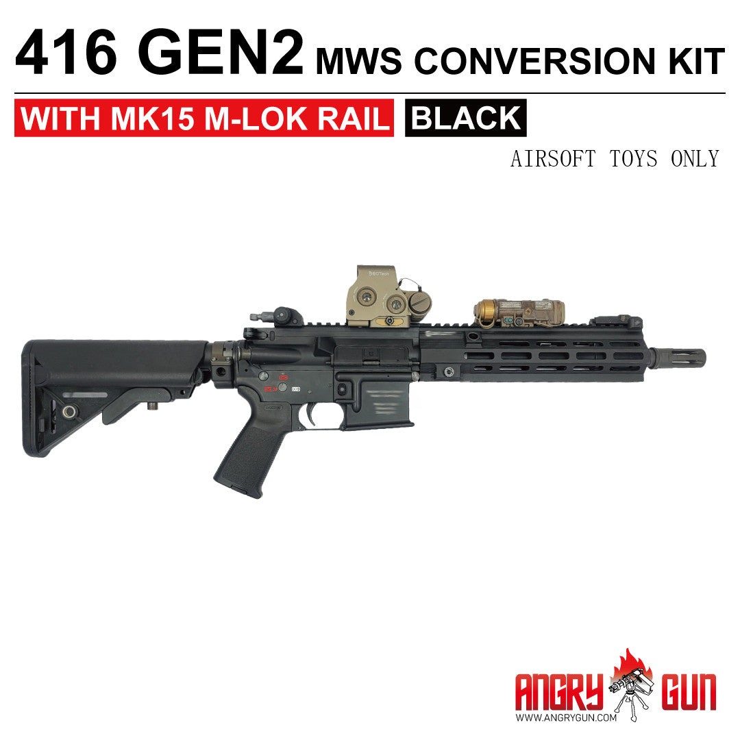 Angry Gun 416 Gen2 MWS Conversion Kit For Marui TM MWS / MTR GBB Airsoft Series-Type M-Black