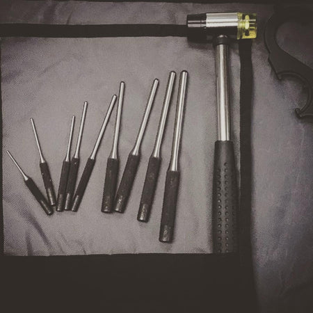 MF Tool Kit Hammer / Barrel Nut Wrench / Punches Set Type A ( Grey Pouch ) ( Pin Punch & Multi-Purpose Combo Wrench Barrel Nut Stock )