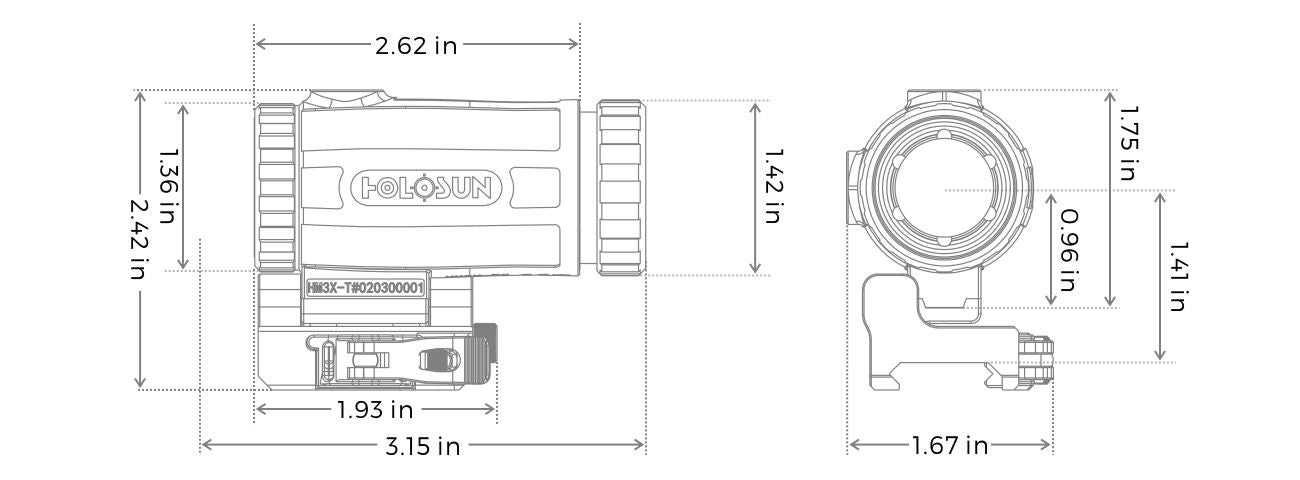 HOLOSUN HM3XT Titanium Magnifier QD Mount ( 3X Magnifier )