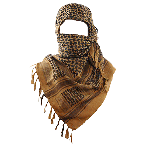 Arab Shemagh Keffiyeh Scarf ( Brown Black )
