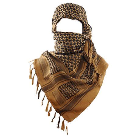 Arab Shemagh Keffiyeh Scarf ( Brown Black )