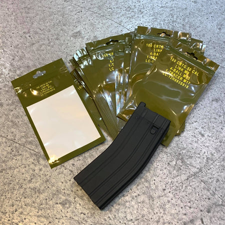 JKUNIQUE .50 CAL AMMO CAN Style Bag 10x18cm ( 1set/10pcs ) ( Patches Packaging Bag ) ( OPP PVC Poly Bag )