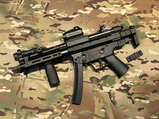 Bow Master x GMF 5 Position Buttstock & Picatinny Rail M1913 20mm Stock Adapter for UMAREX / VFC HK53 MP5 GBB Series & TM MP5A5 Next Gen AEG Series