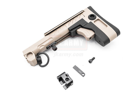 5KU PT-3 AK Telescopic Side Foldable Buttstock Stock for E&L AK Series ( Black / Tan )-Tan