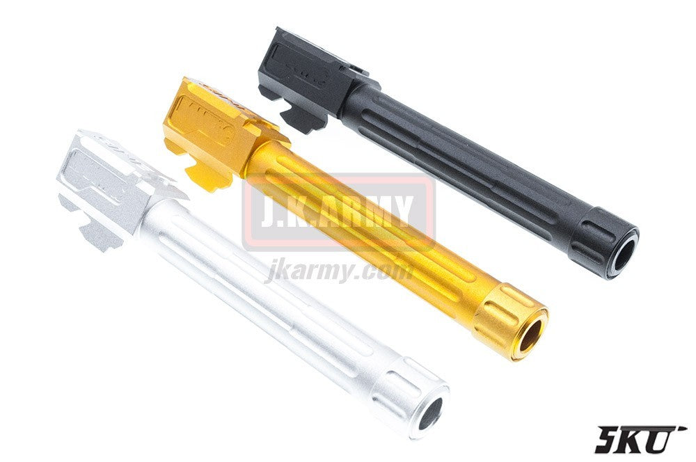 5KU 9INE 14mm CCW Threaded Barrel for Tokyo Marui Model 17 GBB Series-Silver