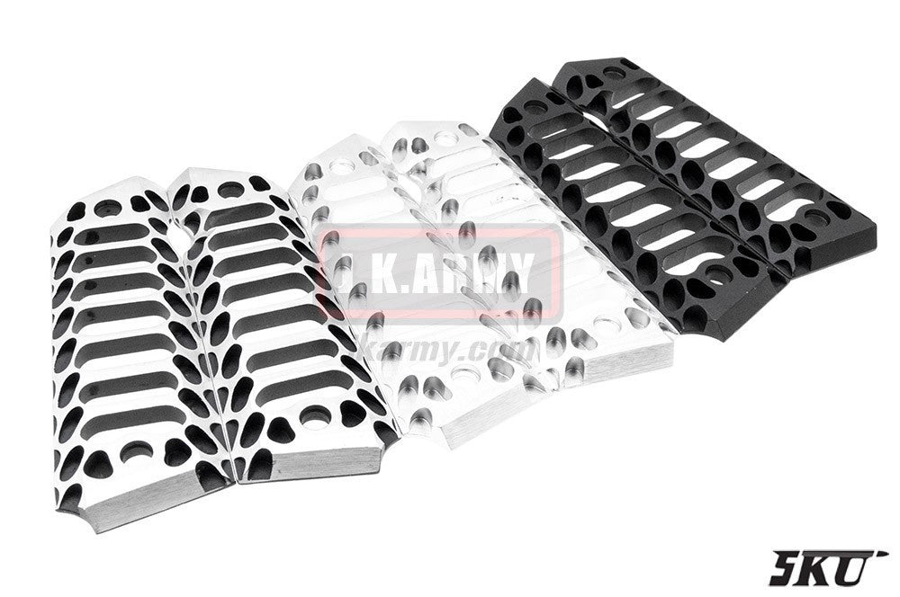 5KU Alumium 1911 Grips Full Size ( Cobra Skeleton )-Silver