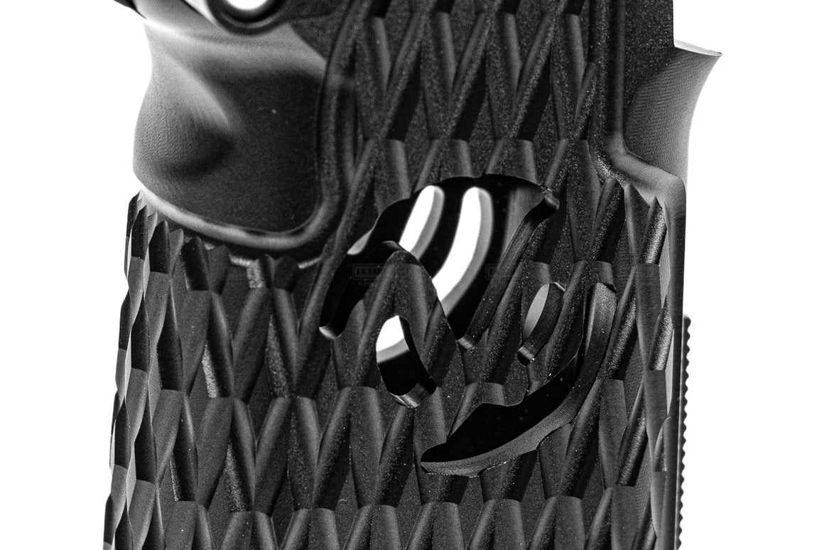 5KU CNC Aluminum INF Style Diamond Pattern Grip For Marui TM Hi-Capa GBBP Series -Silver