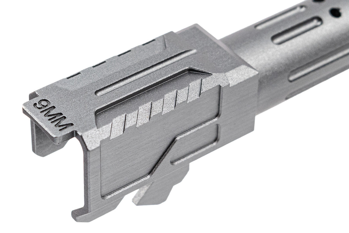 5KU CNC Aluminum BRA Style Outer Barrel For Umarex VFC Glock 19 Gen3 GBBP-Titanium Grey