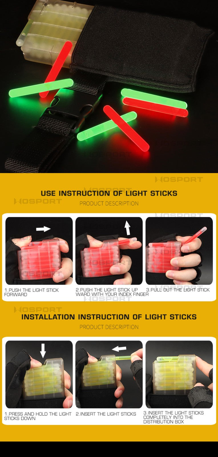 Wosport Tactical Fluorescent Glow Stick Distribution Box Pouch Set with Belt Attactment ( MC )