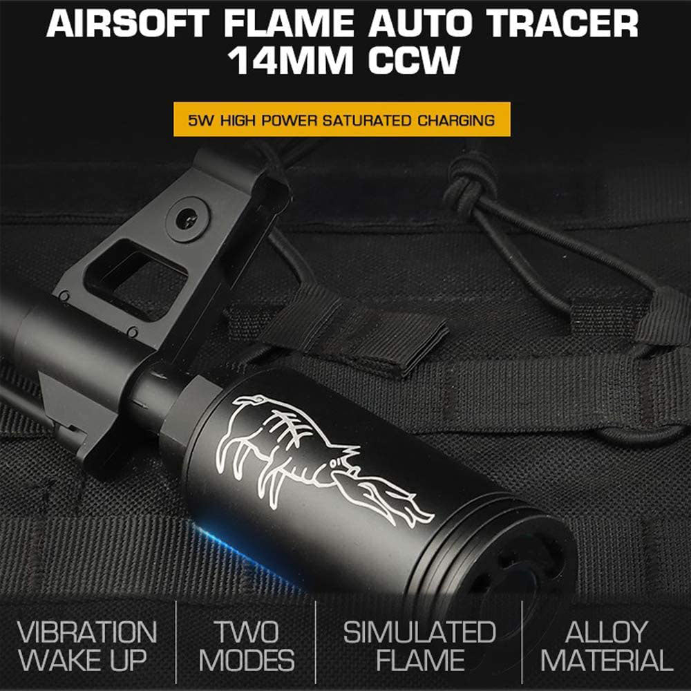 Spitfire Tracer Unit with Flame Effect 14mm CCW ( Black ) ( Fire Breathing Pig Style )-No Marking Style