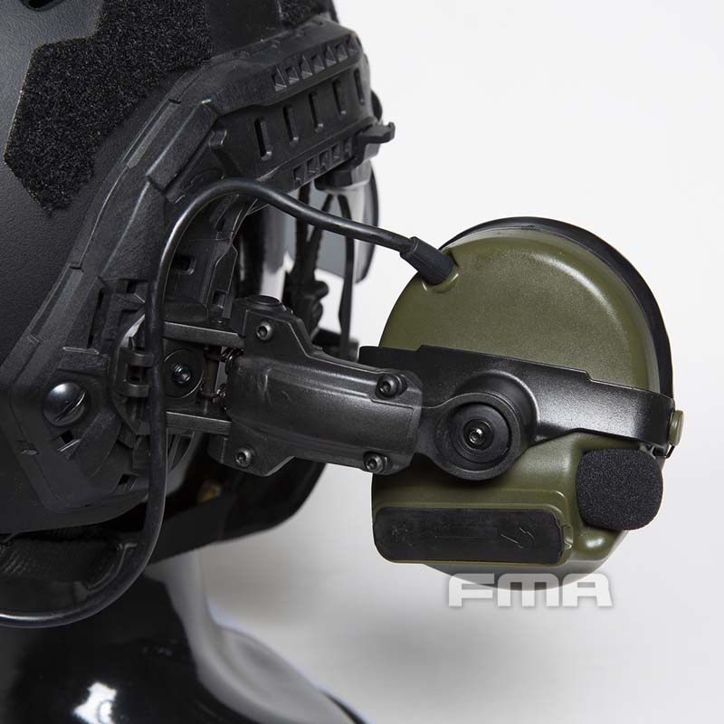 FMA Tactical Headset COMTAC II III Helmet ARC Rail Bracket Adapter ( Black / DE )-Dark Earth ( DE )