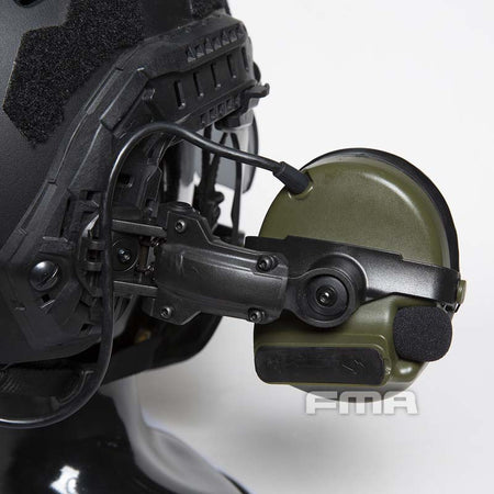 FMA Tactical Headset COMTAC II III Helmet ARC Rail Bracket Adapter ( Black / DE )-Dark Earth ( DE )