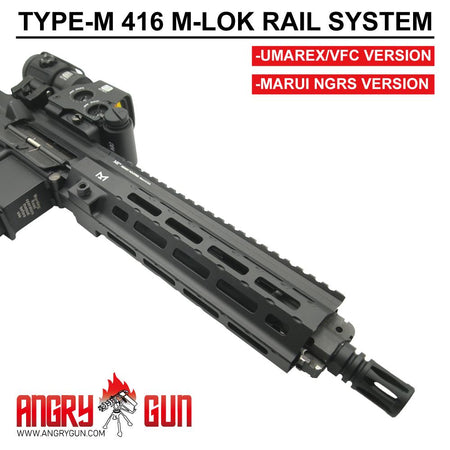 Angry Gun Type M 416 M-LOK Handguard Rail System for UMAREX / VFC HK416 Ver. or Marui TM 416 NGRS Ver. ( 9" / 13.5" )-Tokyo Marui NGRS-9 inch