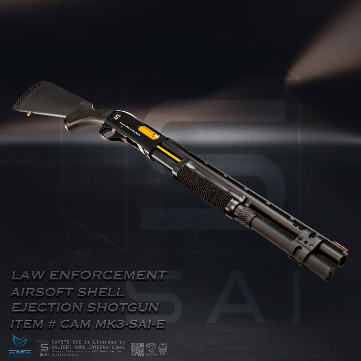 EMG SAI M870 CAM Airsoft Shell Ejection Pump Action Shotgun  ( Salient Arms International Licensed ) ( APS CAM870 MK3 MKIII Design )