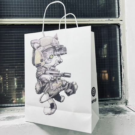 PROZI CAT MEOW Paper Bag with Handles ( White , Type 01 )