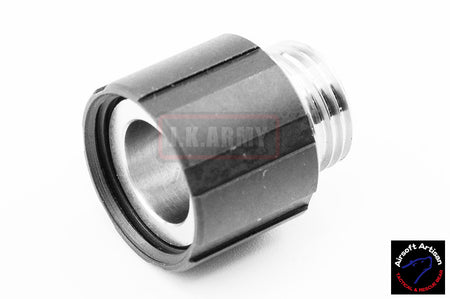 Airsoft Artisan Steel Muzzle Hider Adapter w/Thread Protector for WE GBB ( 11mm CW to 14mm CCW Thread ) ( Black )