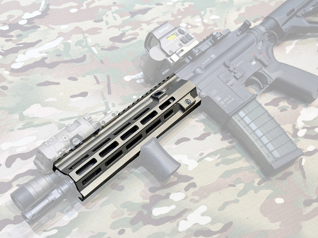 Artisan MK15 416 Style 9.5 inch M-LOK Handguard Rail for Airsoft AEG / GBB / EBB ( Black / DDC )-AEG / GBB-Black