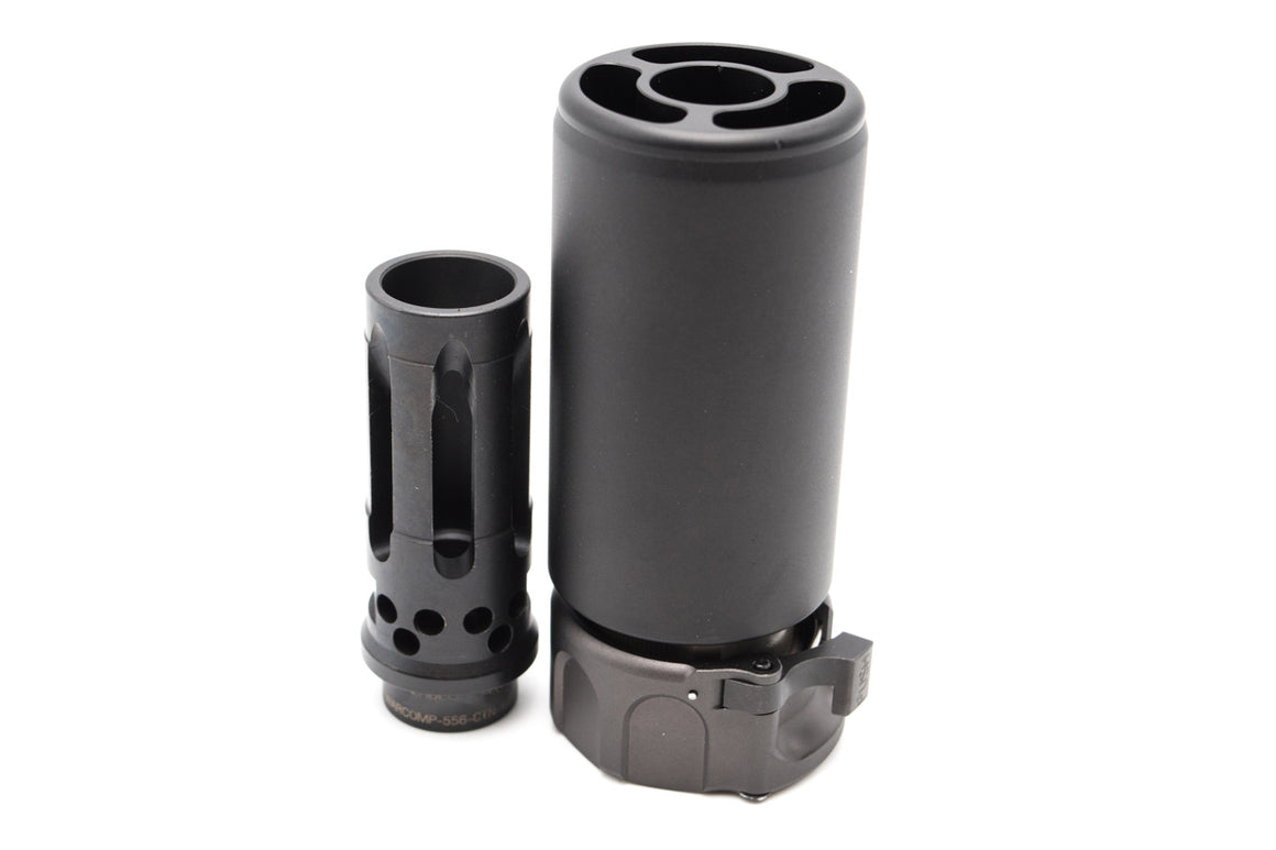 Artisan SF Style Muzzle Break with W Style Comp Flash Hider ( Black / Dark Earth ) ( 14mm CCW )-Dark Earth ( DE )