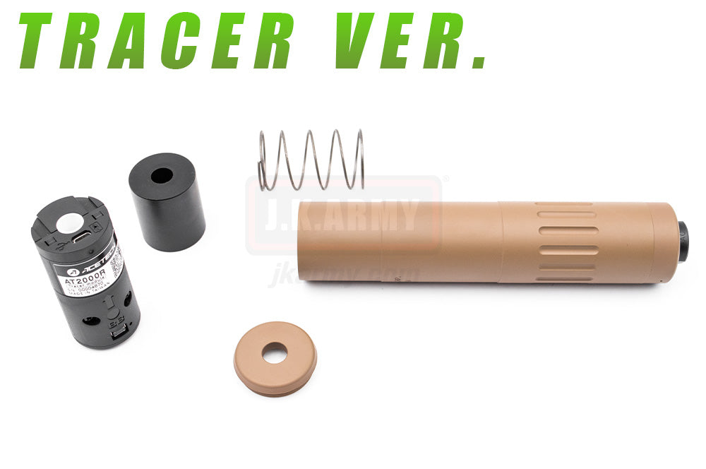 ARTISAN M4 2000 Style Dummy Barrel Extension with Flash Hider 14mm CCW + AT2000R Tracer Unit ( BK / DE )-Dark Earth ( DE )