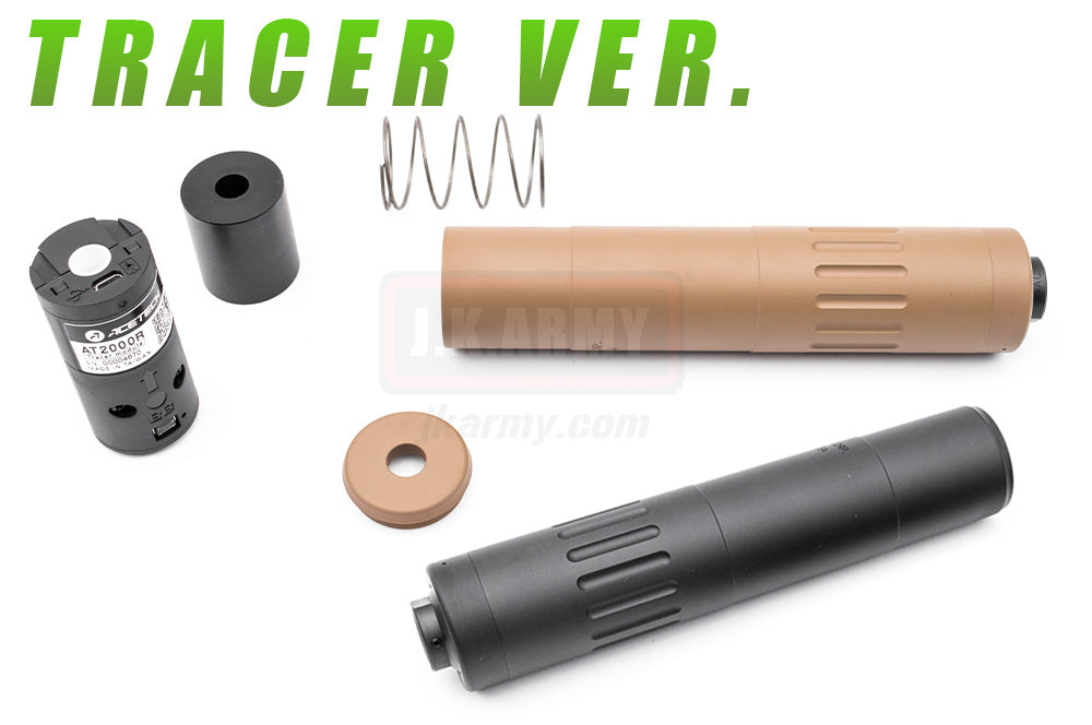 ARTISAN M4 2000 Style Dummy Barrel Extension with Flash Hider 14mm CCW + AT2000R Tracer Unit ( BK / DE )-Dark Earth ( DE )