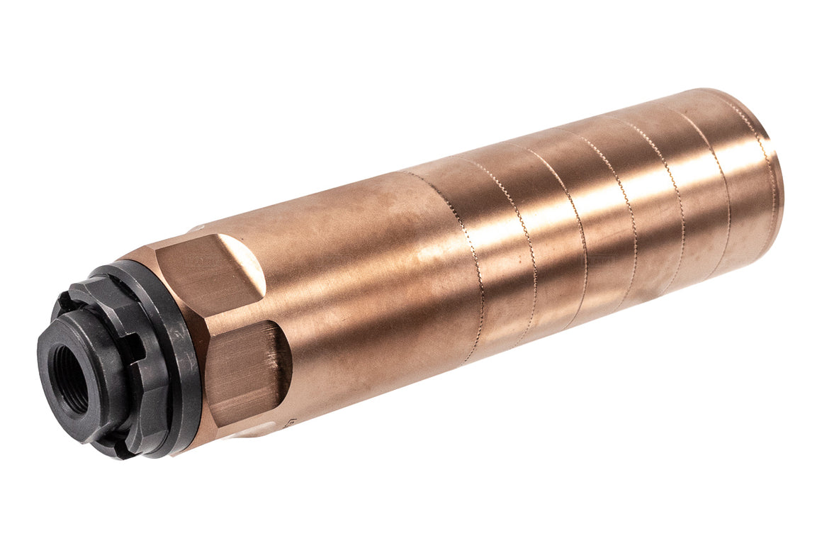 Airsoft Artisan CNC Steel REX MG7 Style Airsoft Barrel Extension with 14mm CCW 3 Prong Flash Hider