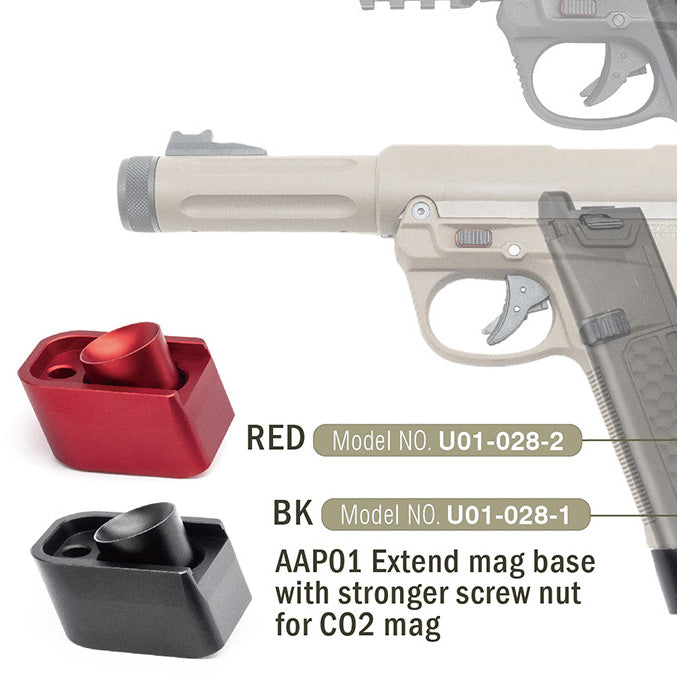 Action Army Extend Mag Base with Stronger Screw Nut for AAP-01 Co2 Airsoft Magazine ( AAP01 )-Red